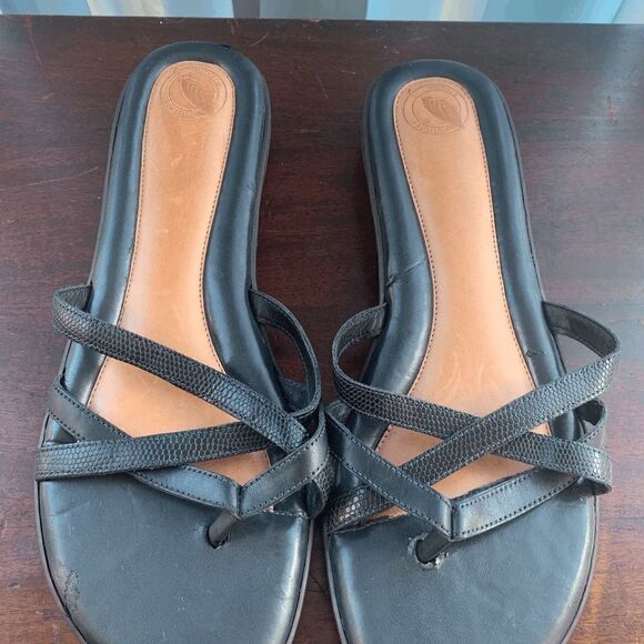 Nurture Womens Sandals Flats Strappy Slides Open Toe Black Size 11 - Picture 8 of 10